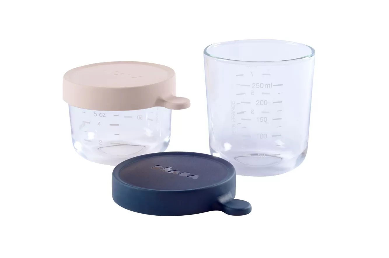 Doosje Met 2 Glazen Porties 150 Ml / 250 Ml Dark Blue | BÉABA Flash Sale