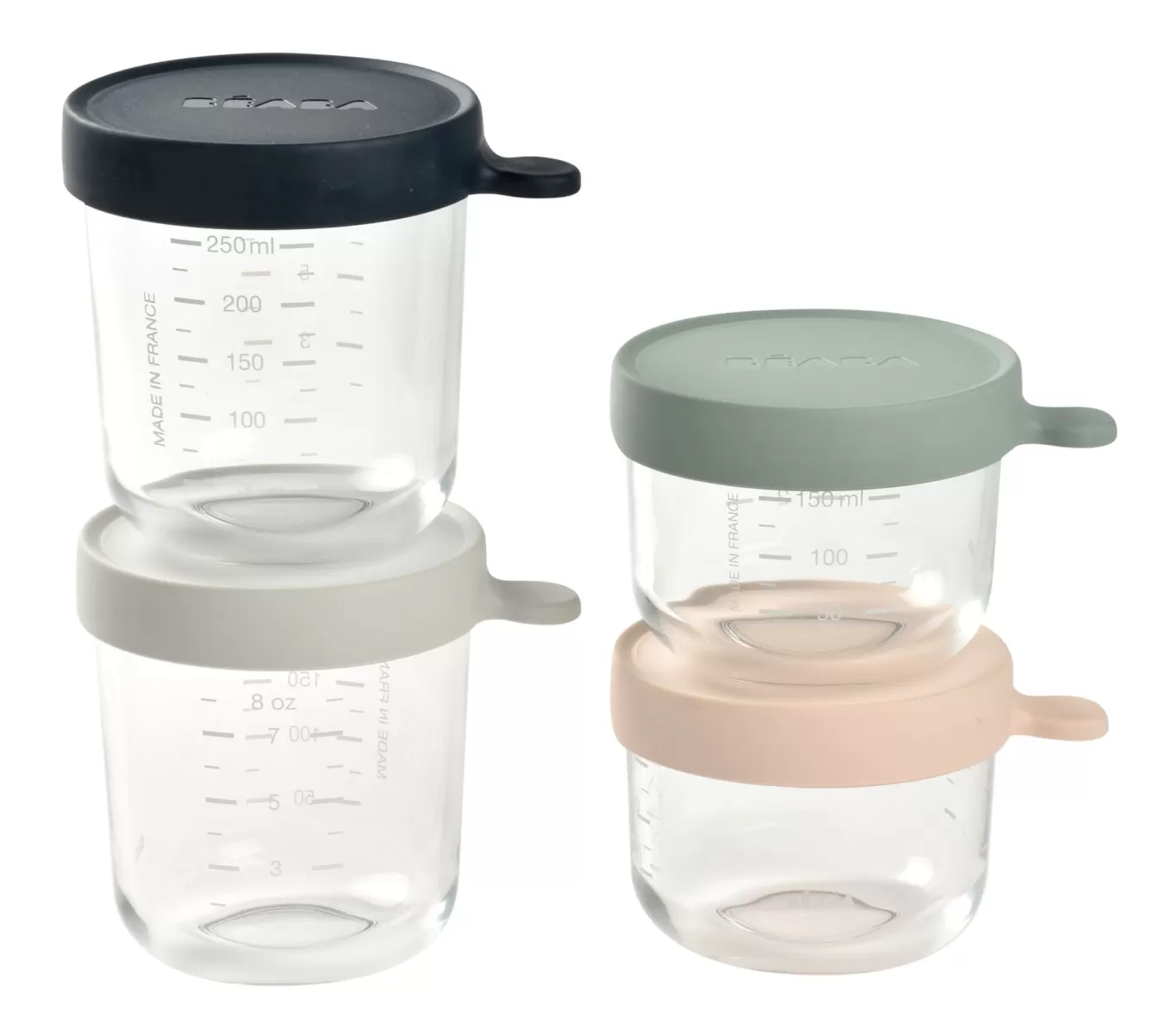 Glass Baby Food Storage Containers Set Of 4 – Eucalyptus | BÉABA Discount