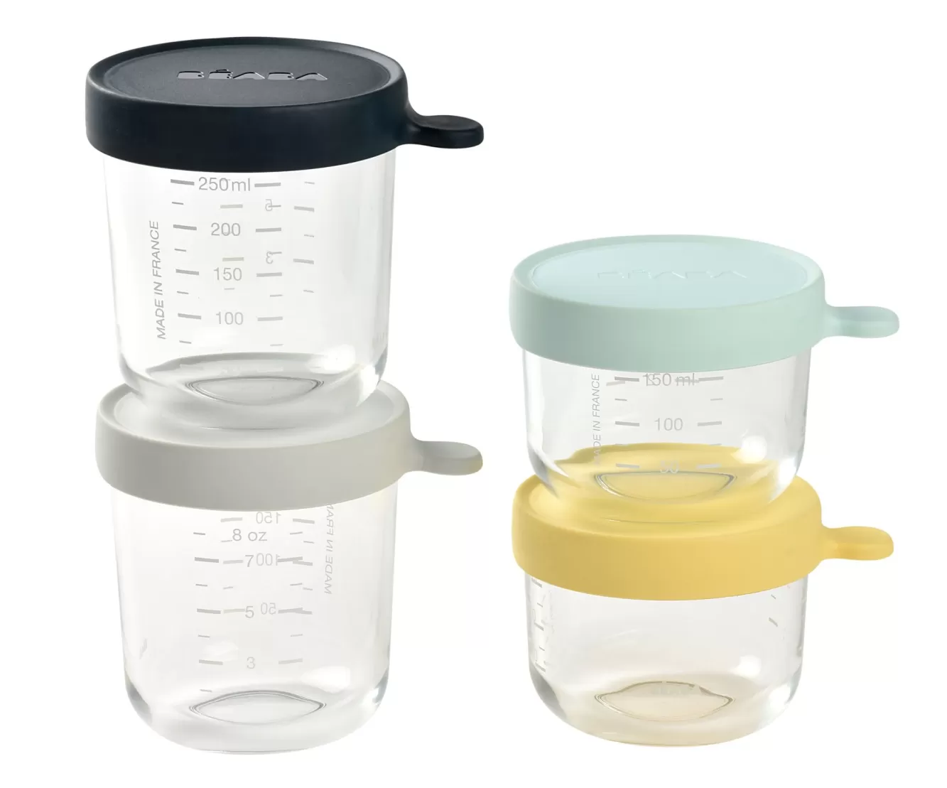 Glass Baby Food Storage Containers Set Of 4 – Pastel | BÉABA Outlet